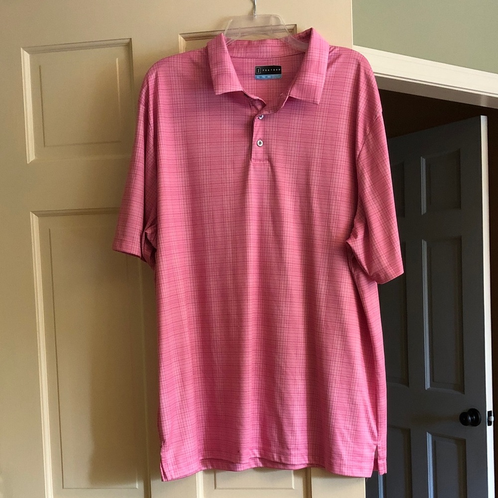 Pink Plaid PGA Tour Polo Shirt
